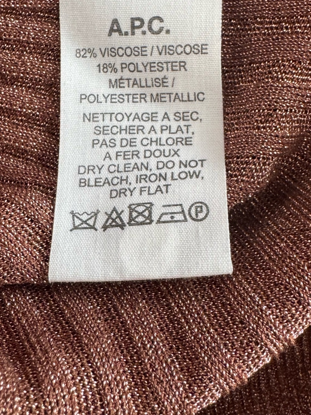 A.P.C. Shimmering Ribbed Top Size M - Picture 7 of 10